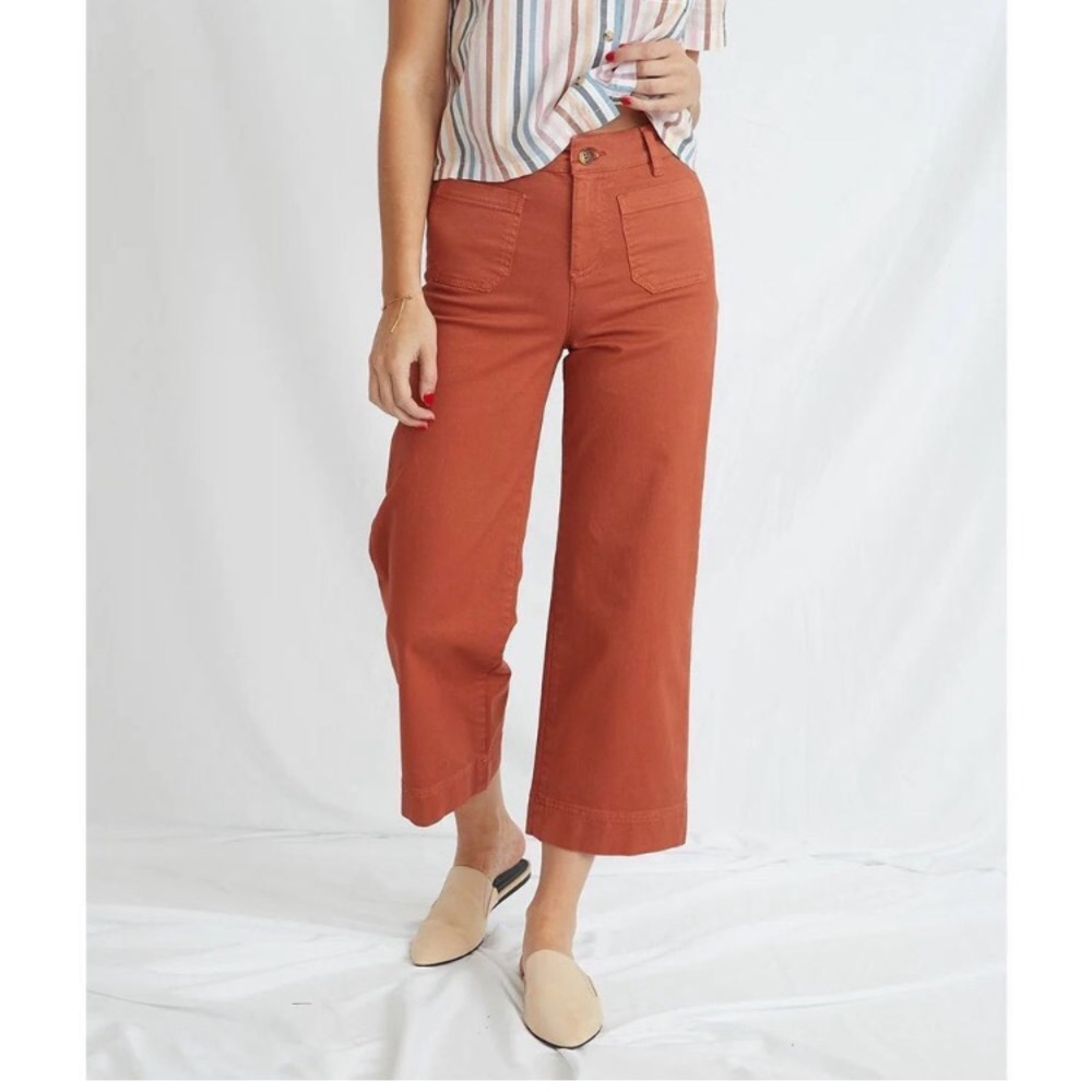 Marine Layer Bridget Wide Leg Pants in Baked Clay